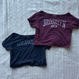 Hollister Graphic Tees - Burgundy and Navy